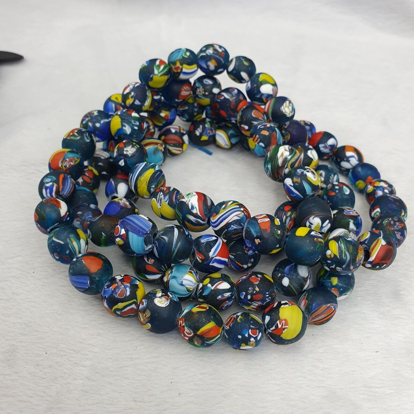 Beautiful Vintage Glass beads trade Beads Beaded Necklace 14mm