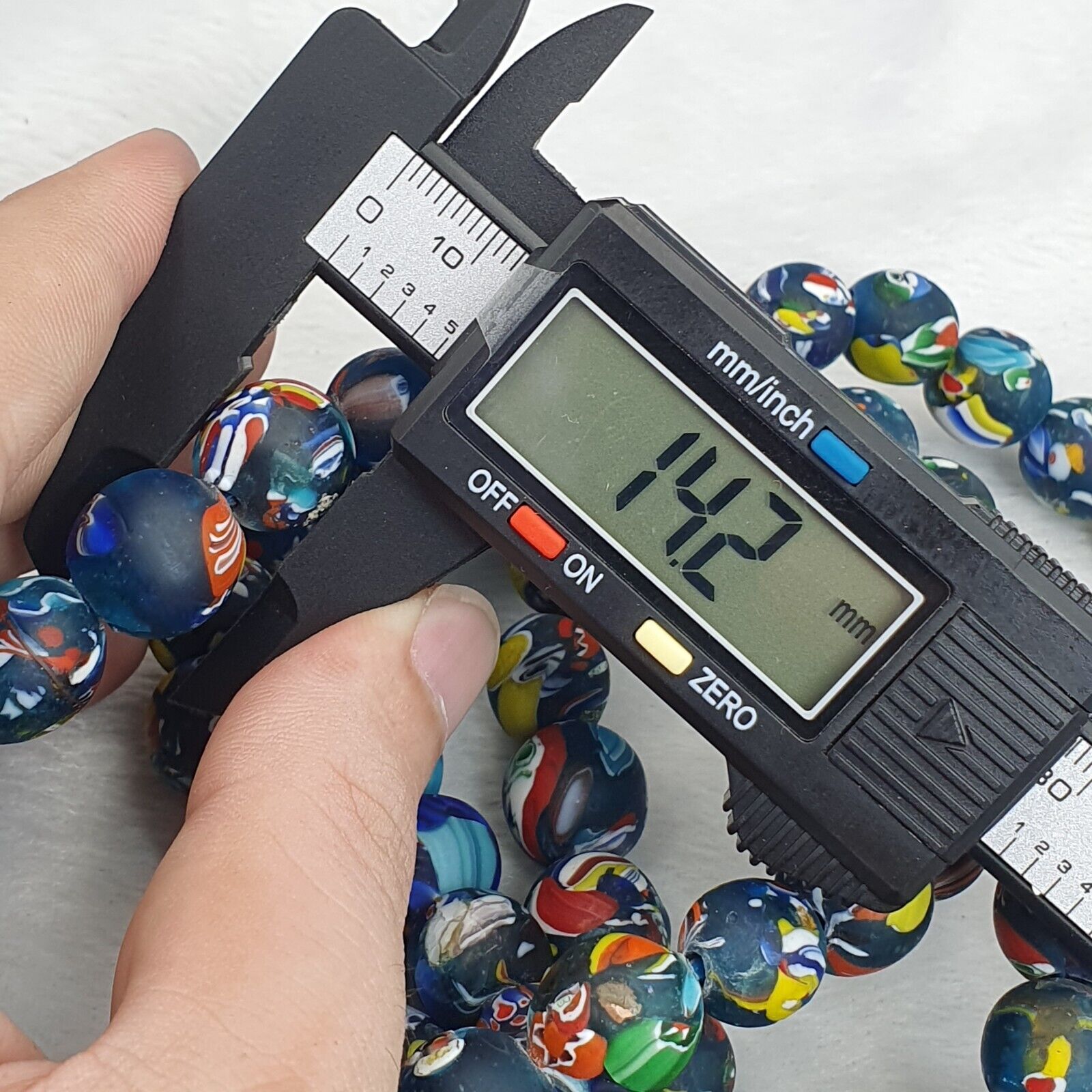 Beautiful Vintage Glass beads trade Beads Beaded Necklace 14mm