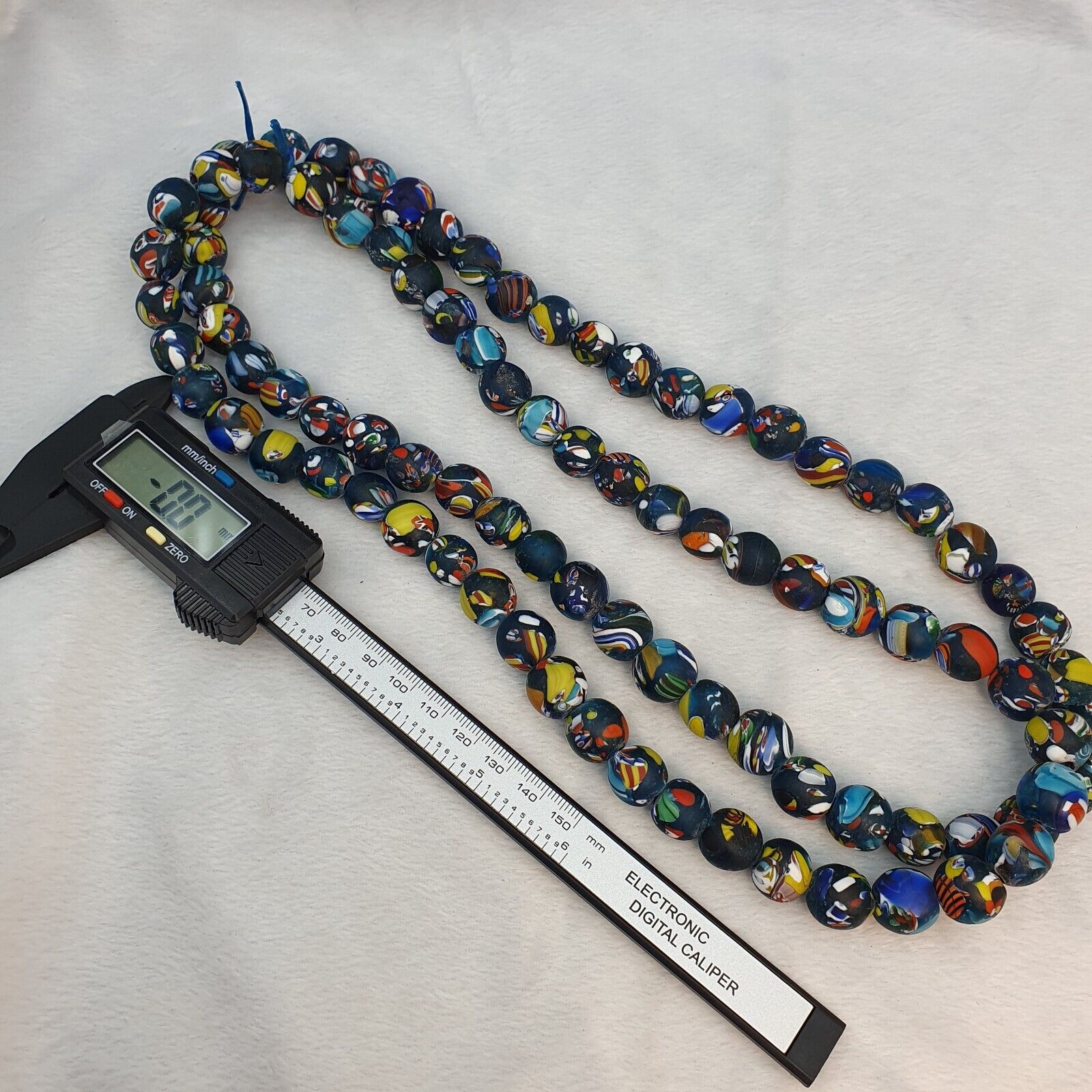 Beautiful Vintage Glass beads trade Beads Beaded Necklace 14mm