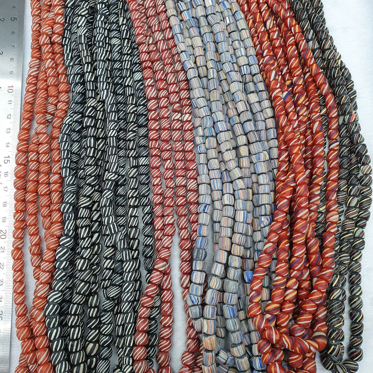Lot 20 Strands BEAUTIFUL OLD AFRICAN Blue GLASS BEADS Vintage Strands necklaces