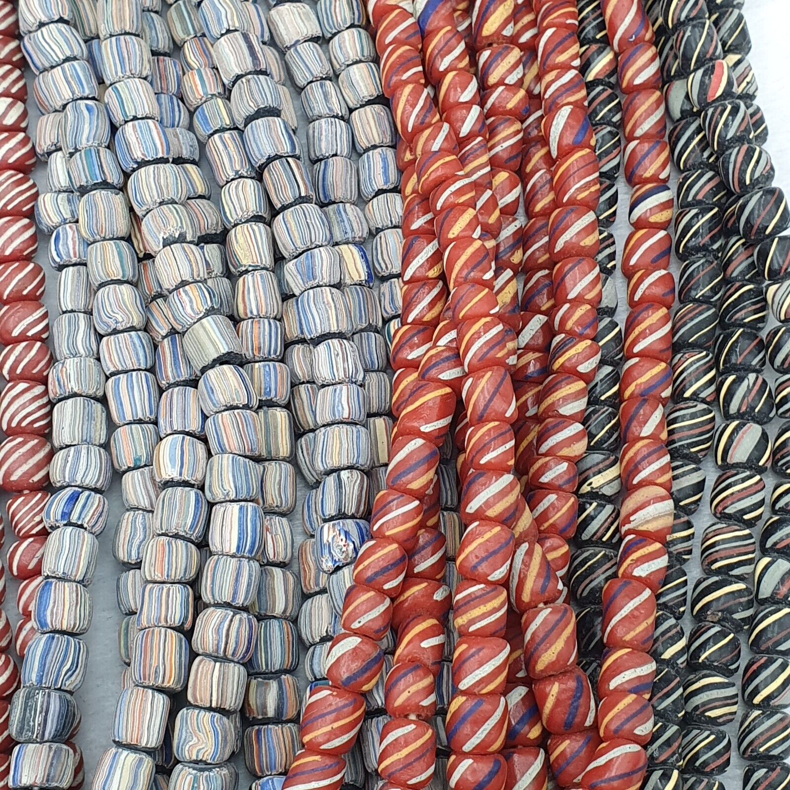 Lot 20 Strands BEAUTIFUL OLD AFRICAN Blue GLASS BEADS Vintage Strands necklaces