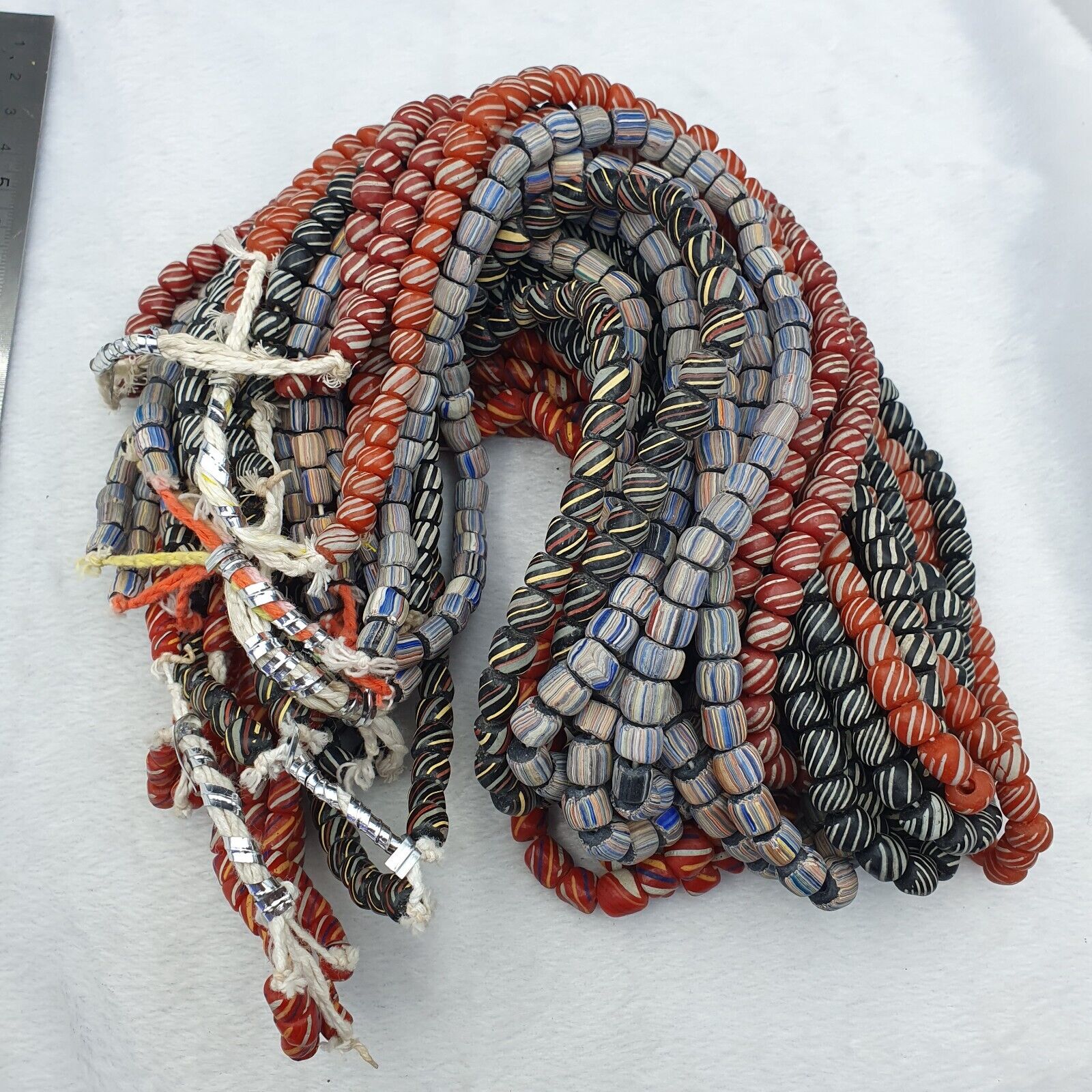 Lot 20 Strands BEAUTIFUL OLD AFRICAN Blue GLASS BEADS Vintage Strands necklaces