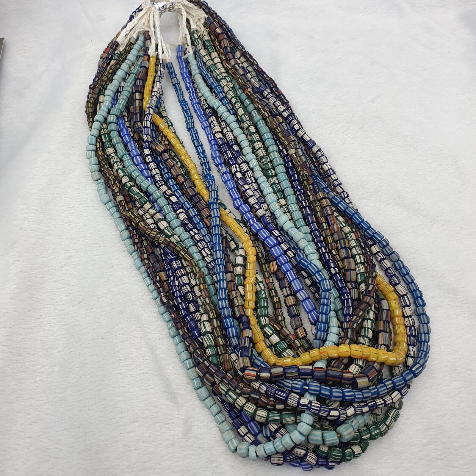 Lot 20 Strands BEAUTIFUL OLD AFRICAN Blue GLASS BEADS Vintage Strands necklaces