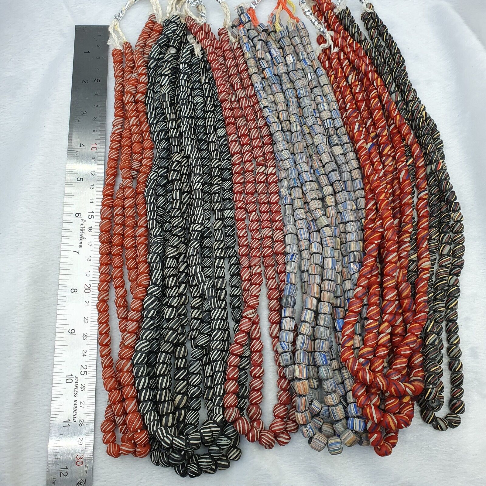 Lot 20 Strands BEAUTIFUL OLD AFRICAN Blue GLASS BEADS Vintage Strands necklaces