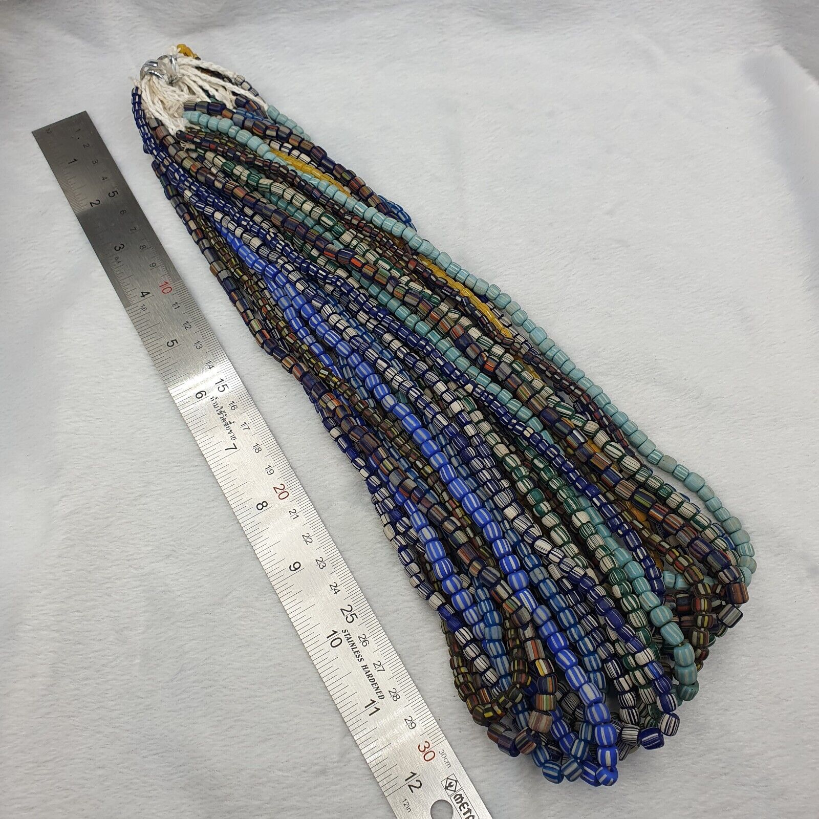 Lot 20 Strands BEAUTIFUL OLD AFRICAN Blue GLASS BEADS Vintage Strands necklaces