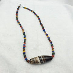 Necklace Himalayan old AntiqueAgate Bead Necklace Mala Indo-Tibetan