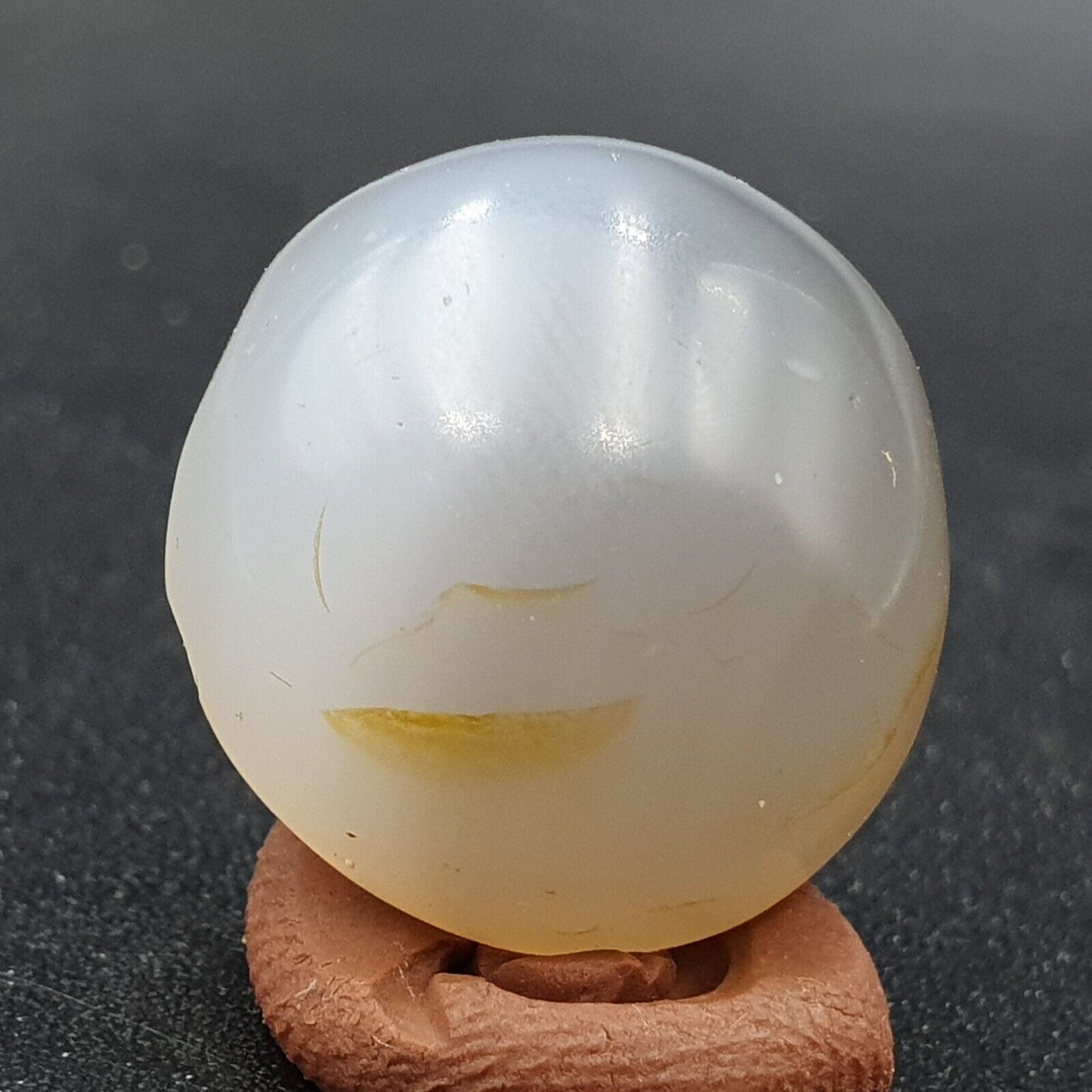 Antiker Himalaya-Grau-Achat-Stein, Luk-Mik-Cabochon