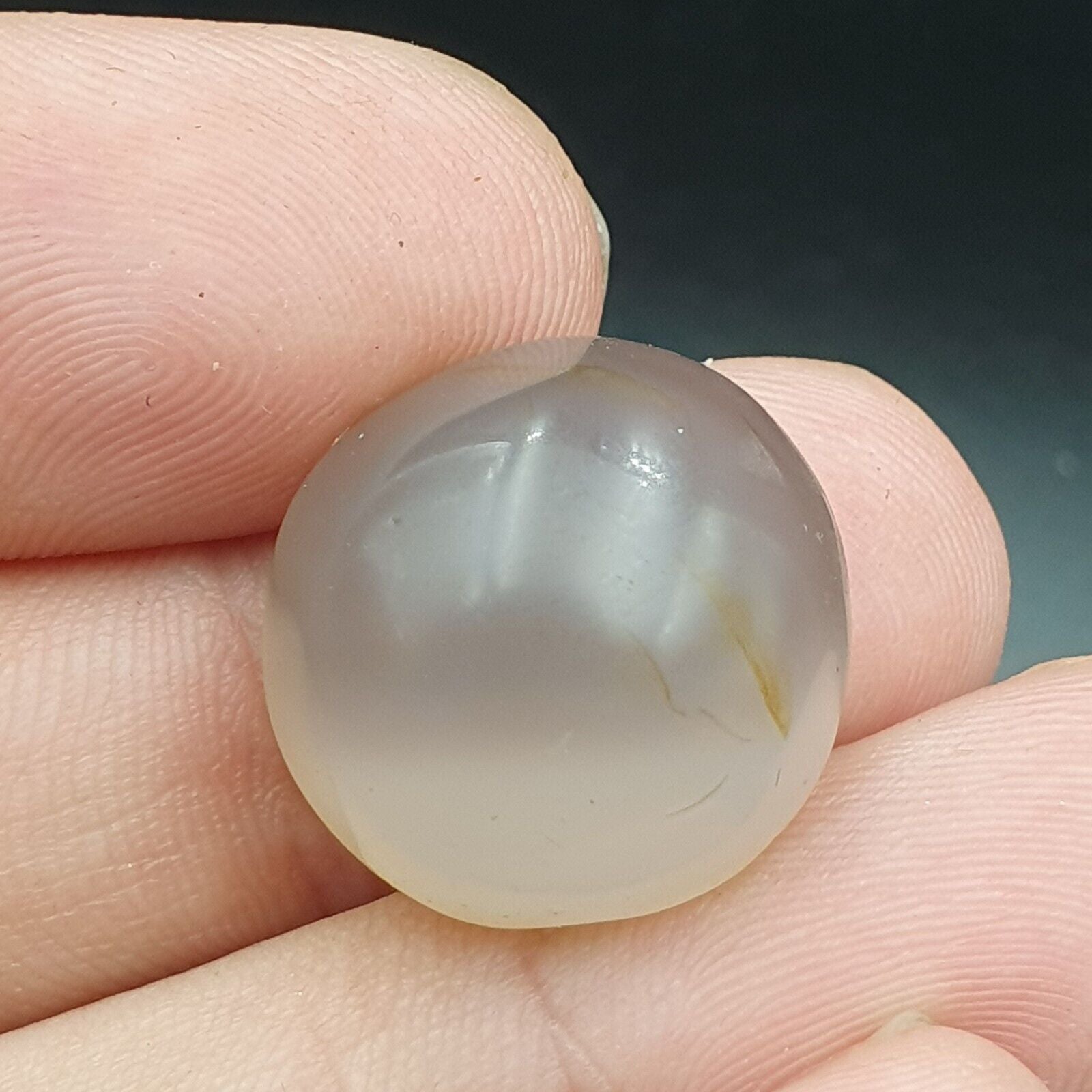 Antique Himalayan Gray Agate Stone luk mik Cabochon