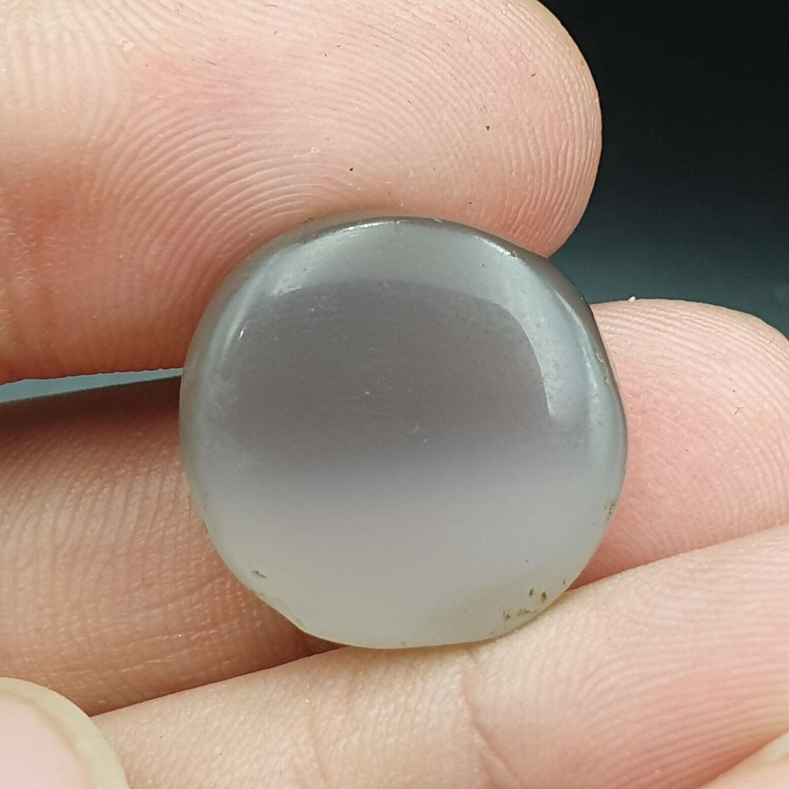 Antique Himalayan Gray Agate Stone luk mik Cabochon