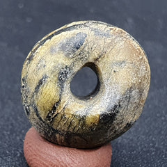 Antique Himalayan Jasper Donut Stone bead 17.2mm