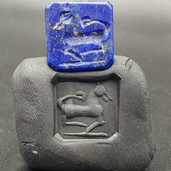 Antique Pakistan Indus Valley antique lapis lazuli stone stamp seal