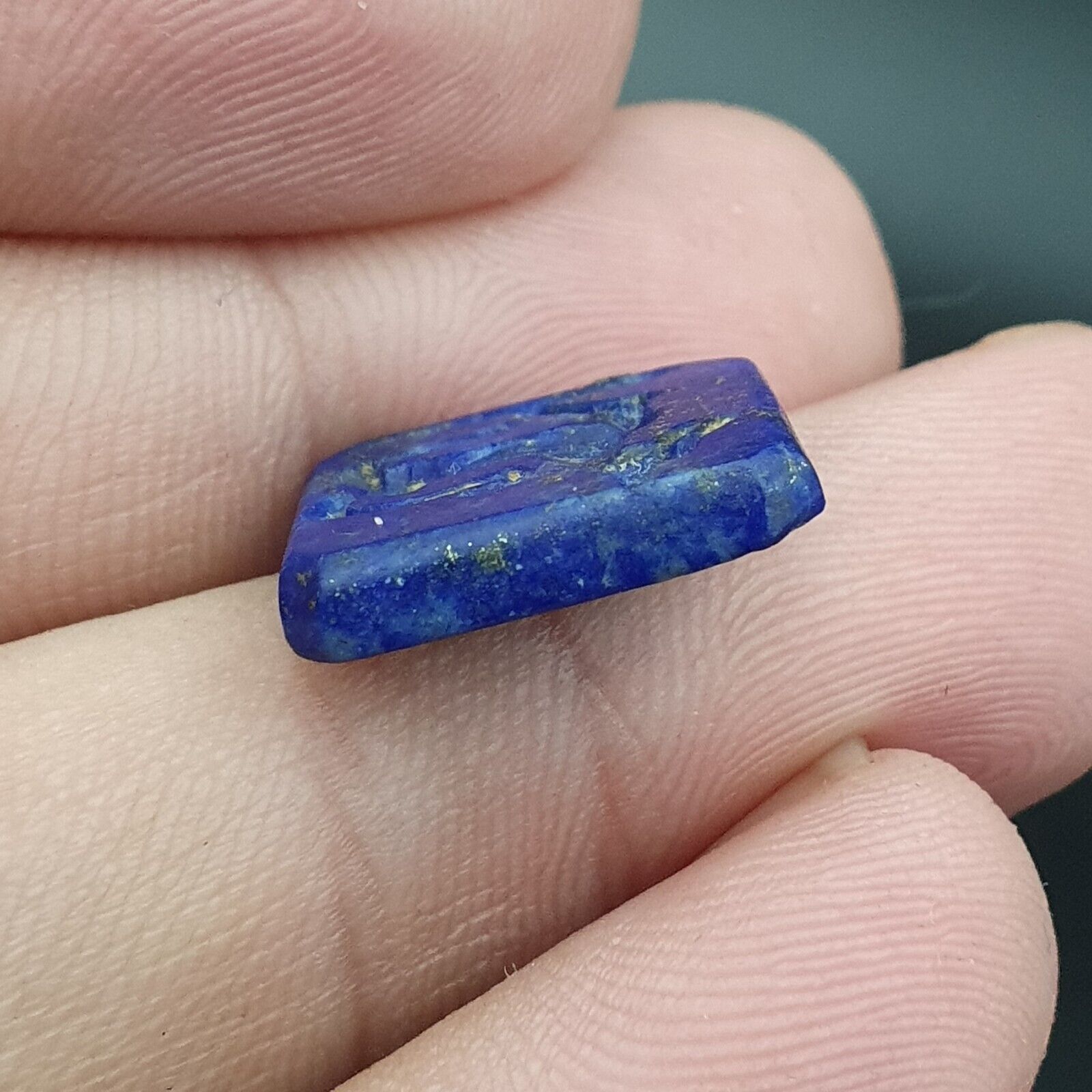 Antique Pakistan Indus Valley antique lapis lazuli stone stamp seal