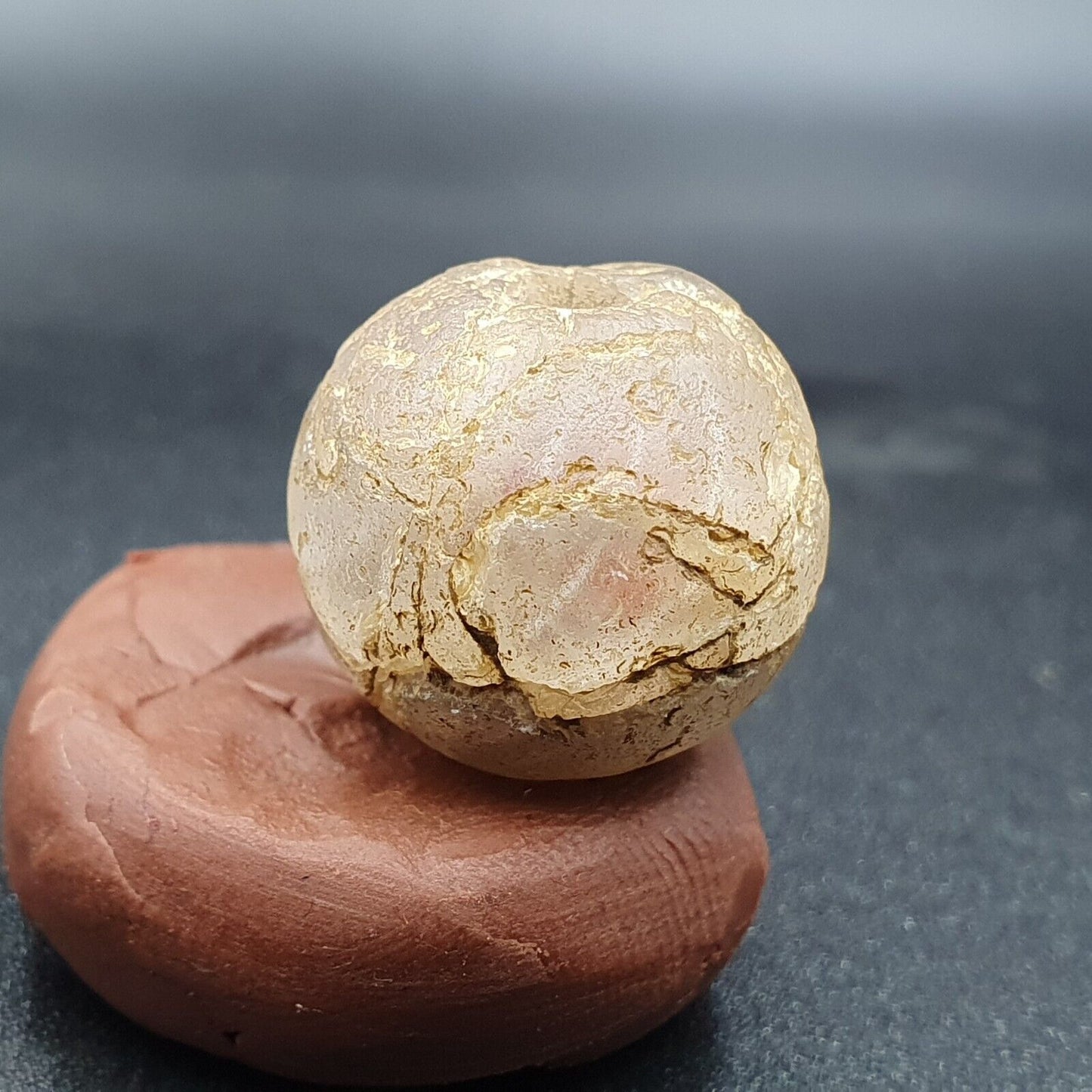 Antike Himalaya-Kristallsteinperle 17 mm