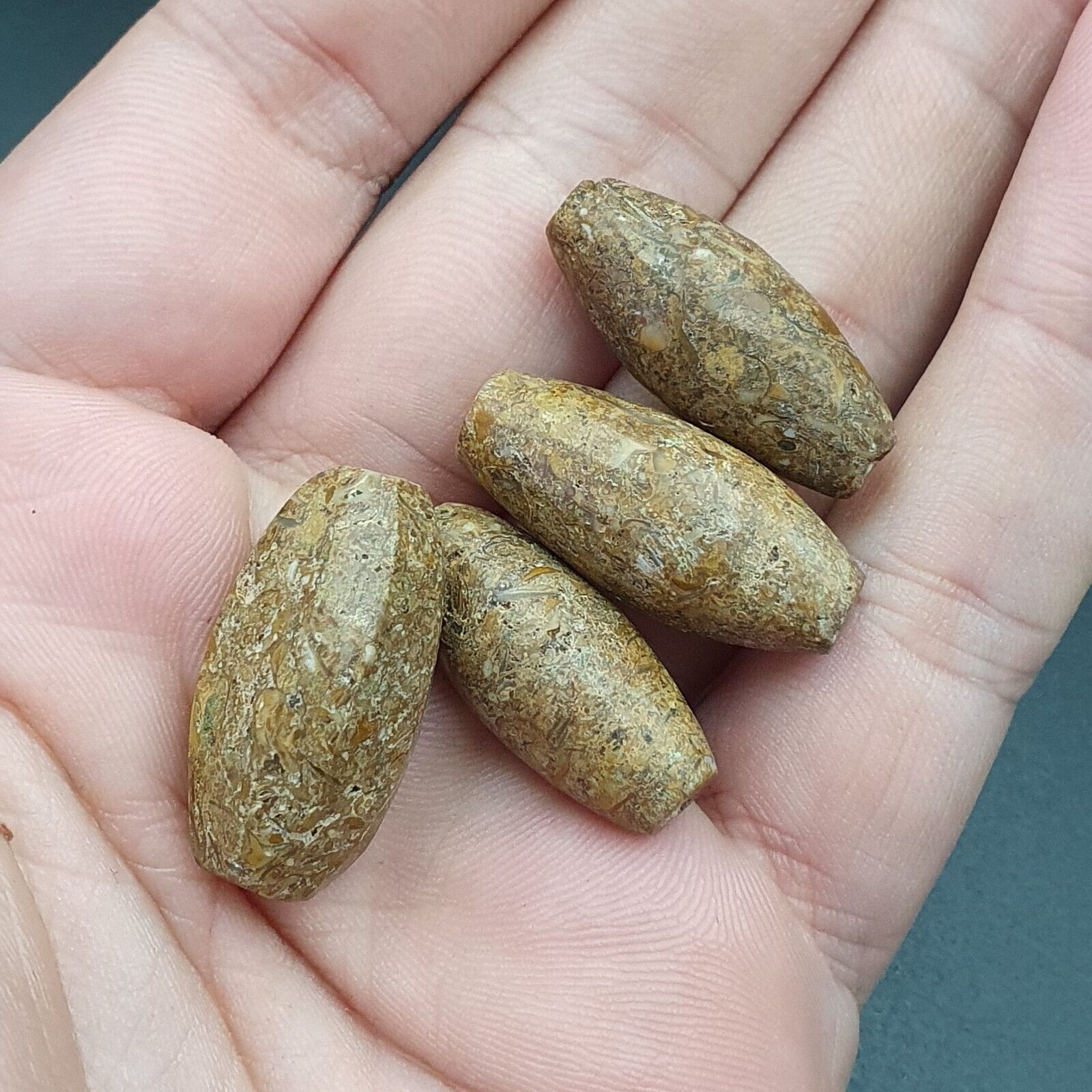 Antique Indo Himalayan Jasper Stone Beads 4 pieces lot