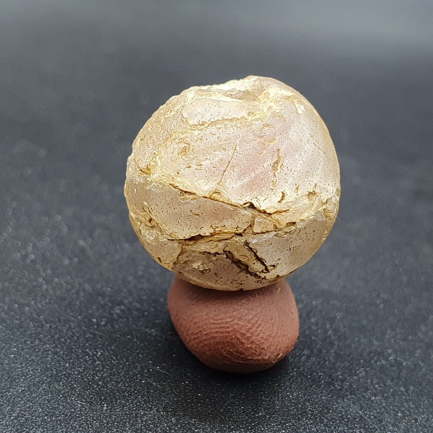 Antike Himalaya-Kristallsteinperle 17 mm