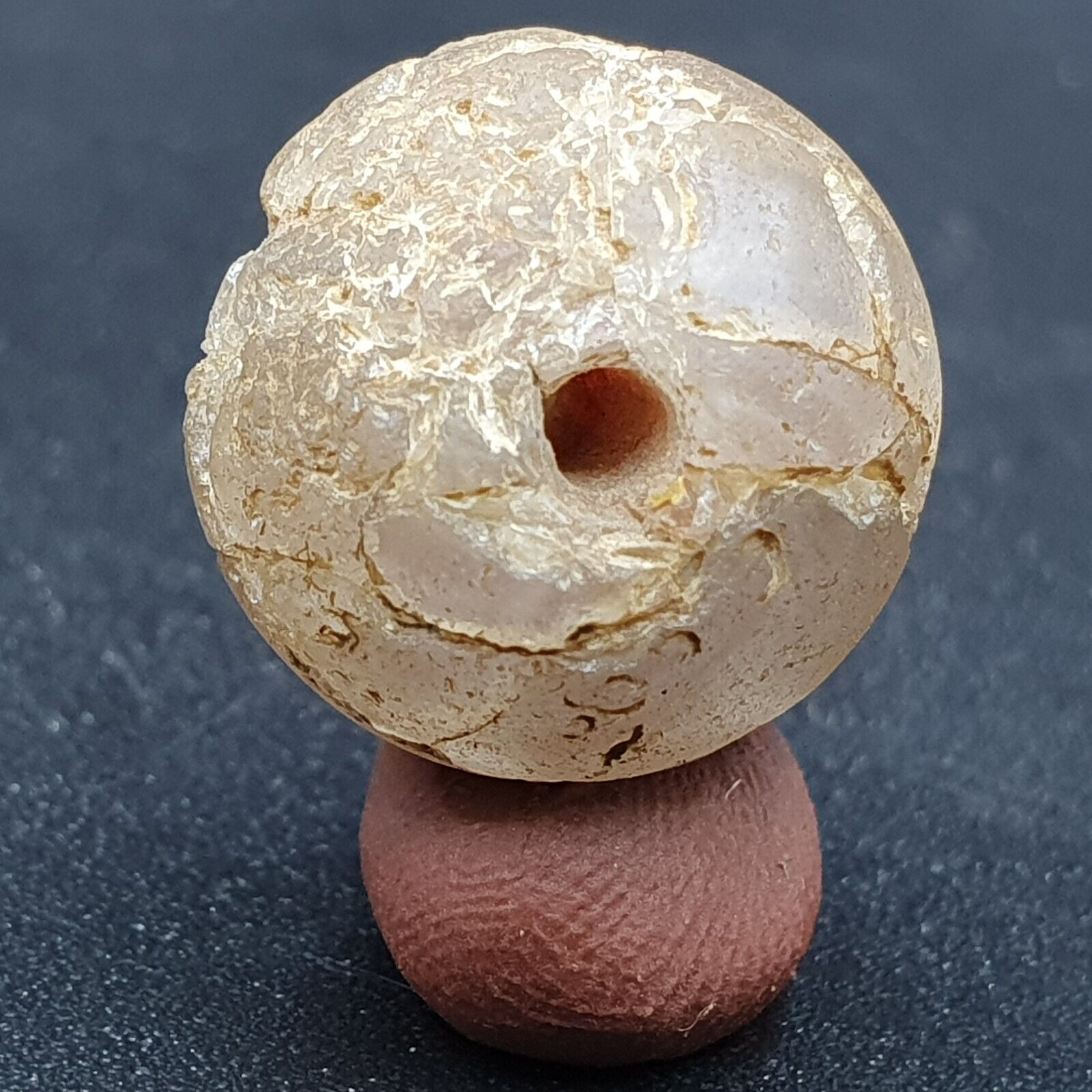 Antique Himalayan crystal Stone bead 17mm