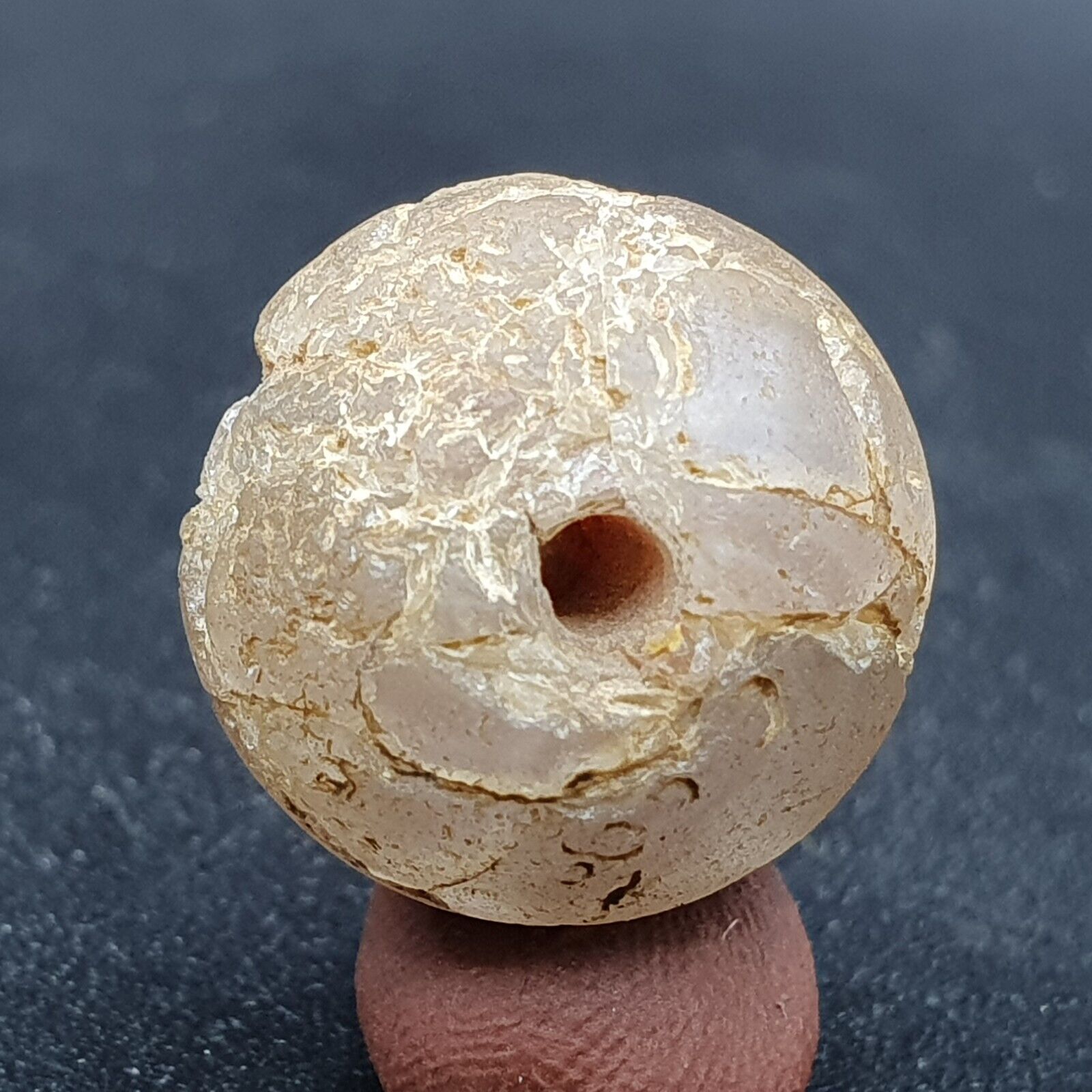 Antique Himalayan crystal Stone bead 17mm