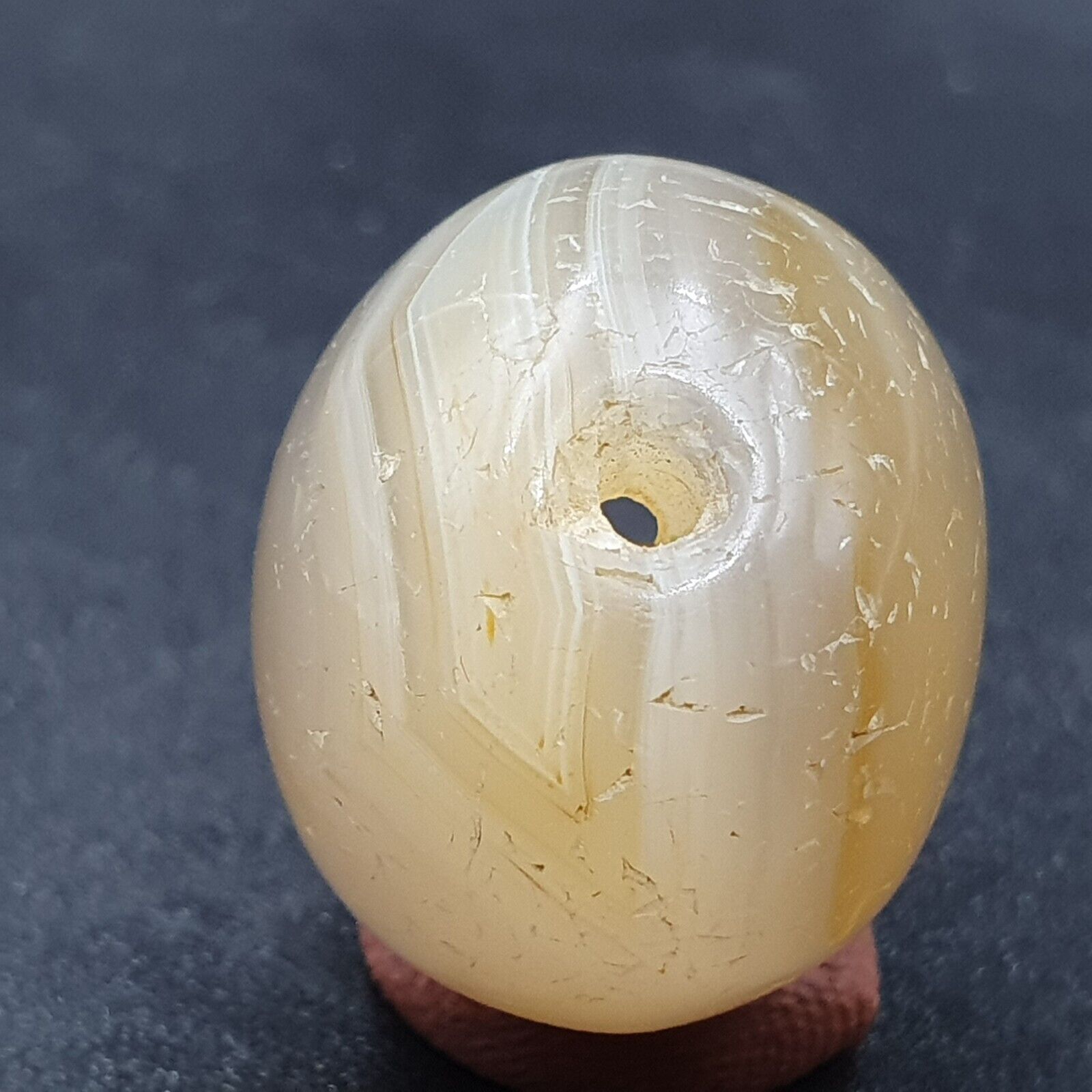 Antique Indo Himalayan Agate Stone Bead 26mm