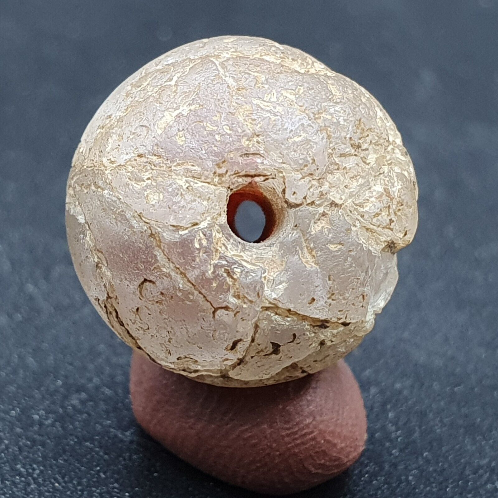 Antique Himalayan crystal Stone bead 17mm