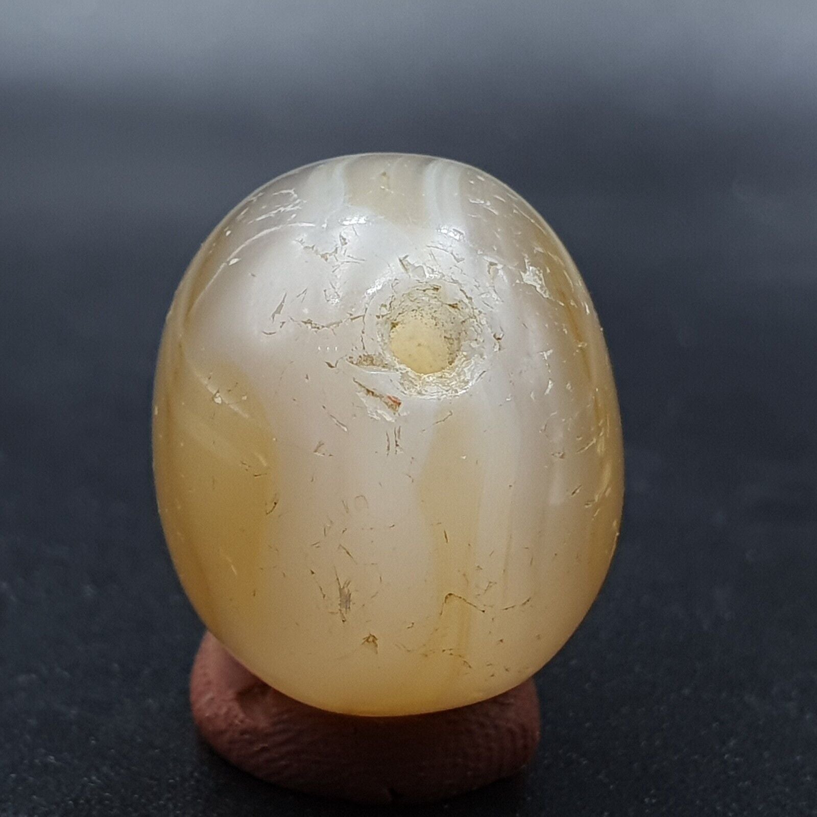 Antique Indo Himalayan Agate Stone Bead 26mm