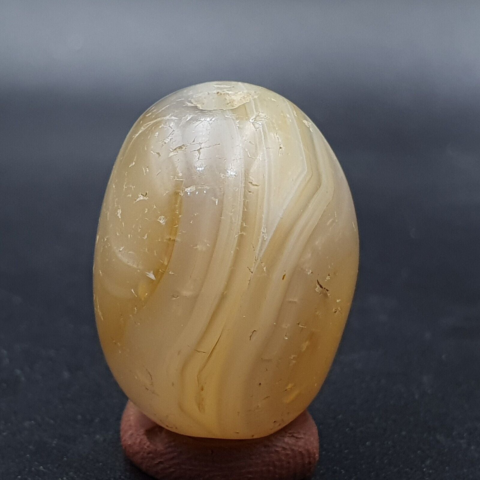 Antique Indo Himalayan Agate Stone Bead 26mm