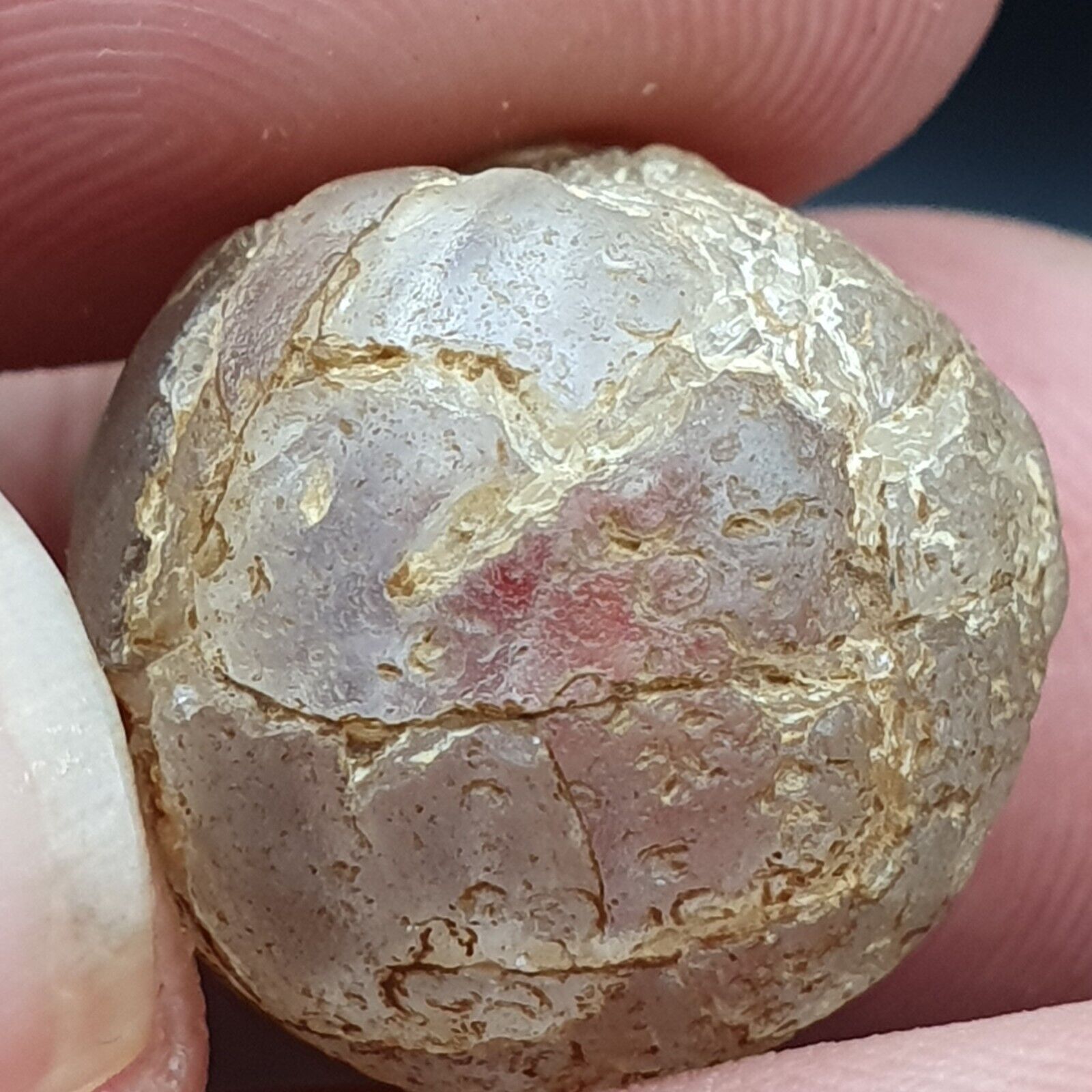 Antique Himalayan crystal Stone bead 17mm