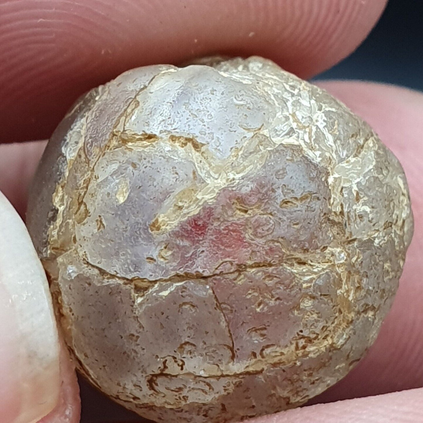 Antike Himalaya-Kristallsteinperle 17 mm
