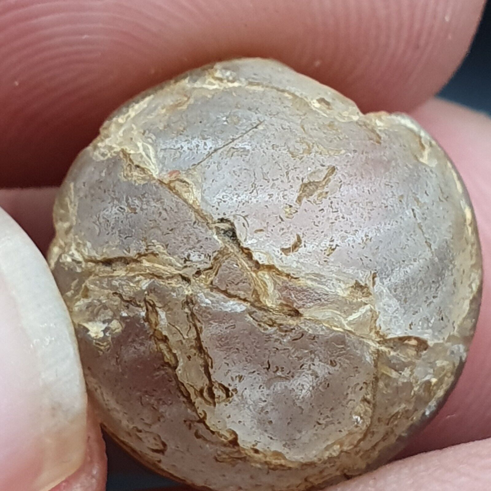 Antique Himalayan crystal Stone bead 17mm