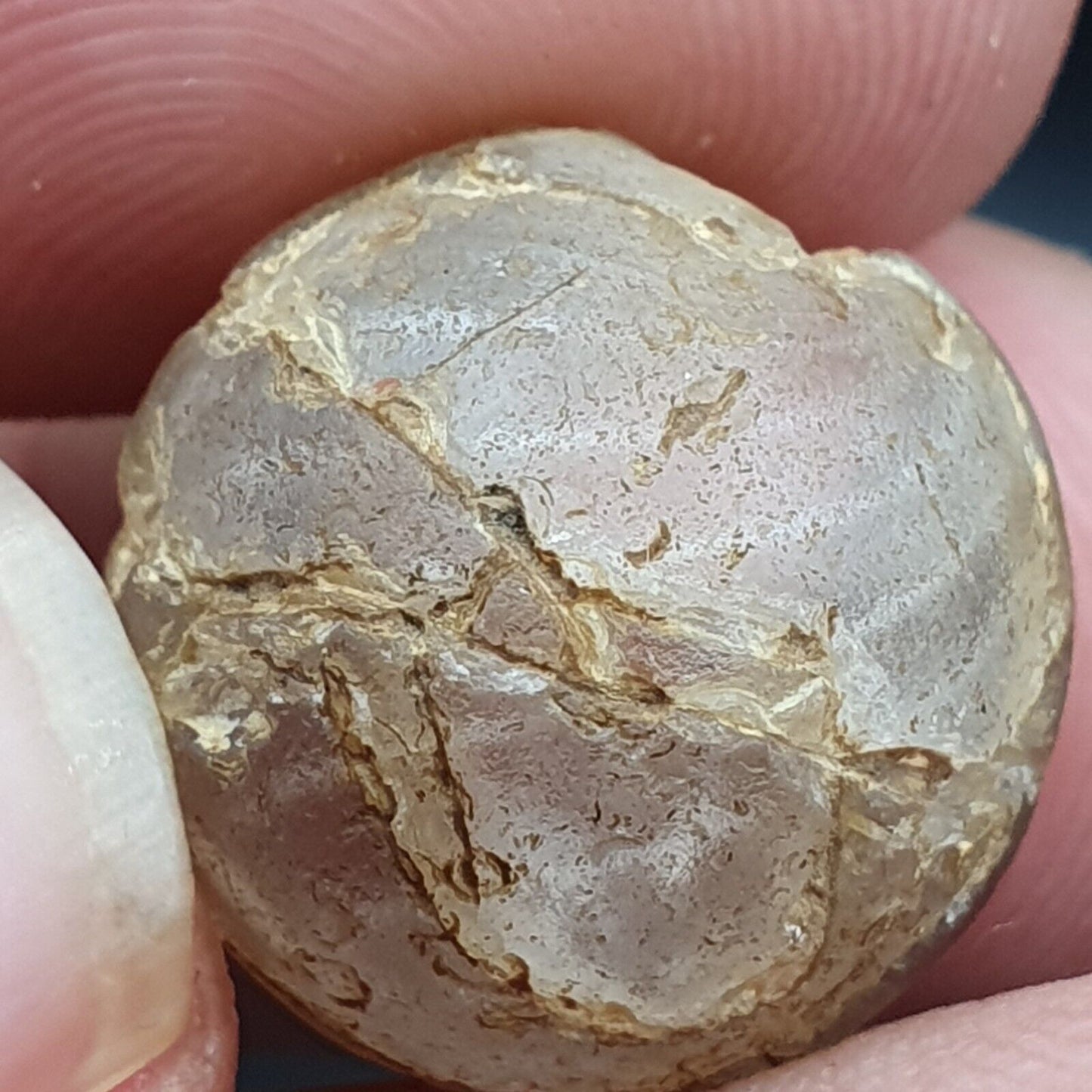 Antike Himalaya-Kristallsteinperle 17 mm