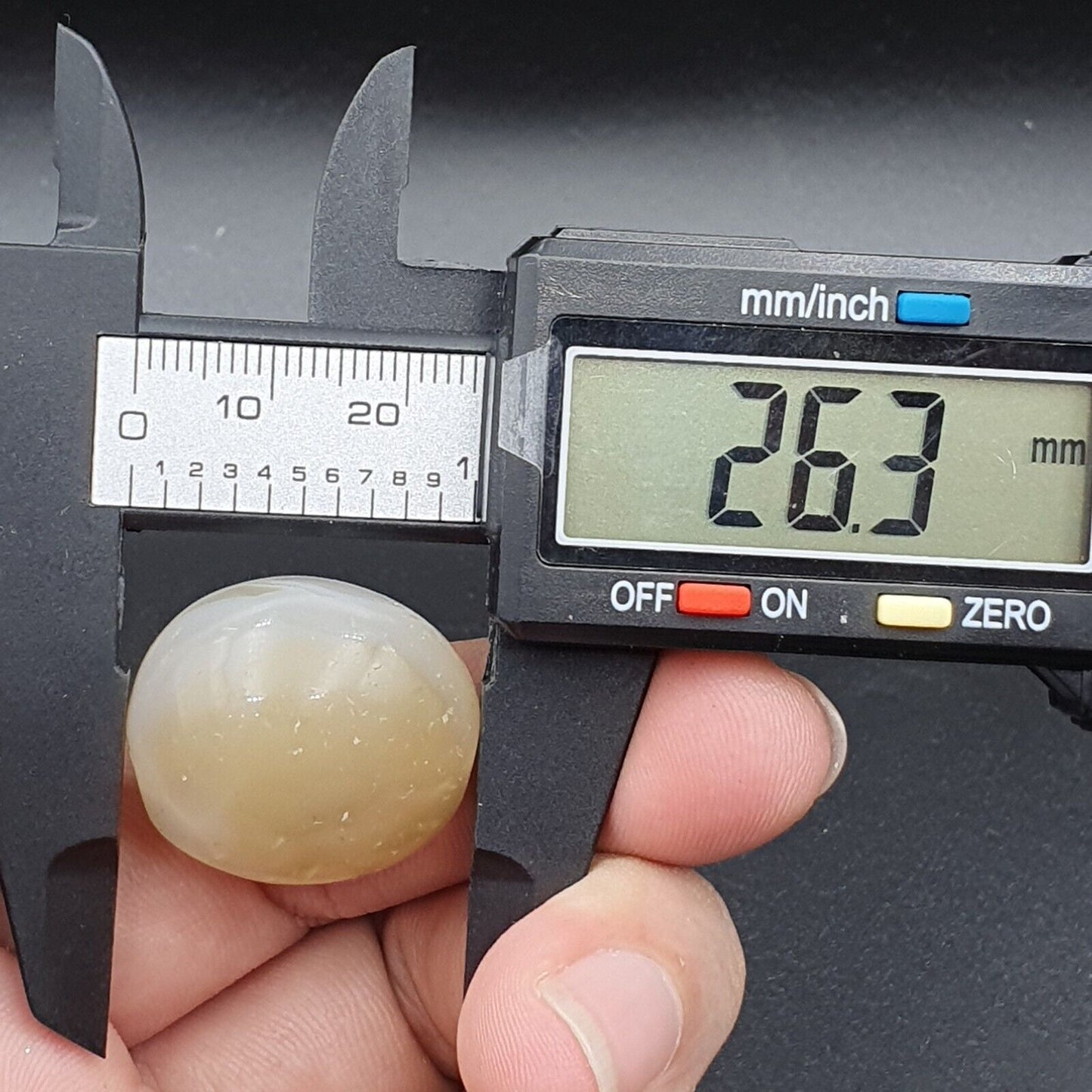 古董印度喜馬拉雅瑪瑙石珠 26 毫米