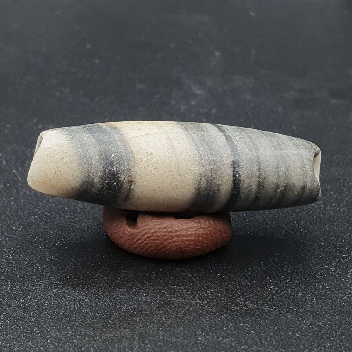 Ancient Antique Himalayan Jasper marble Stone bead 32mm