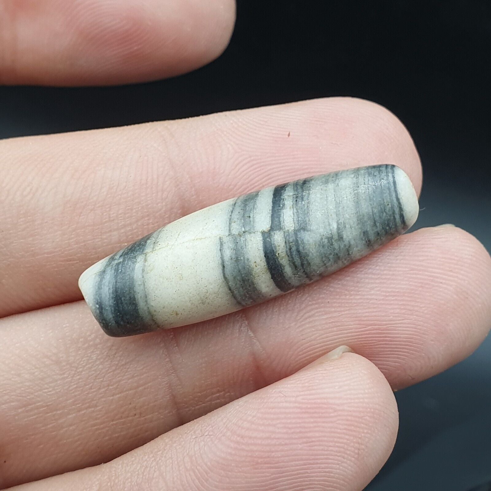 Ancient Antique Himalayan Jasper marble Stone bead 32mm