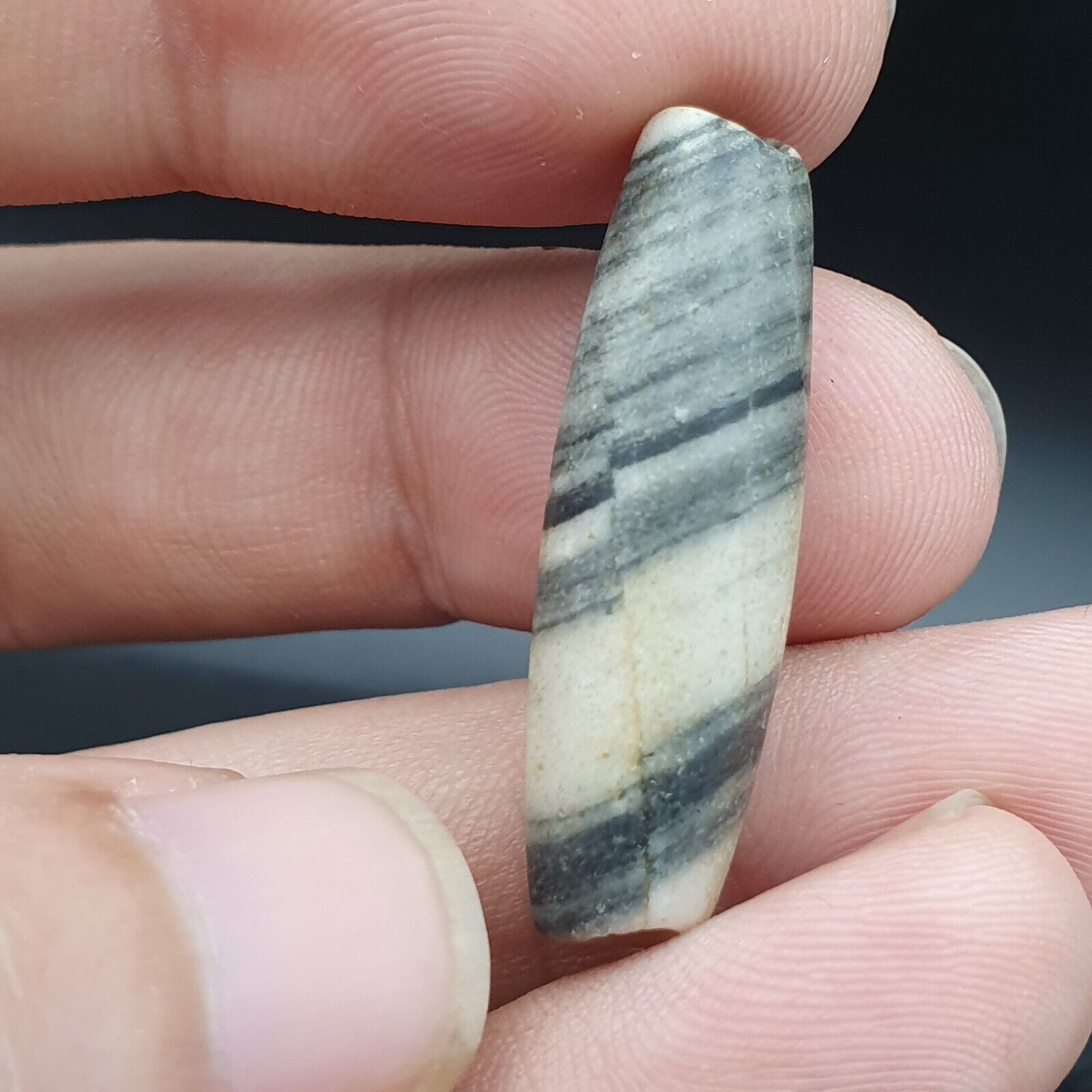 Ancient Antique Himalayan Jasper marble Stone bead 32mm