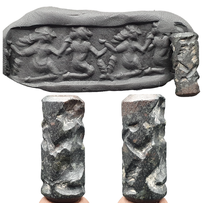 Babylonian Era Rare Ancient Old Mesopotamian Intaglio Cylinder Seal Bead