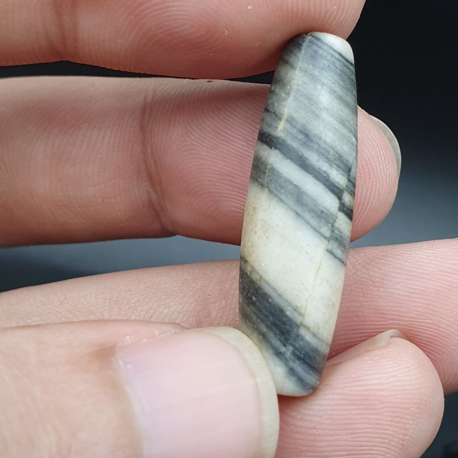 Ancient Antique Himalayan Jasper marble Stone bead 32mm