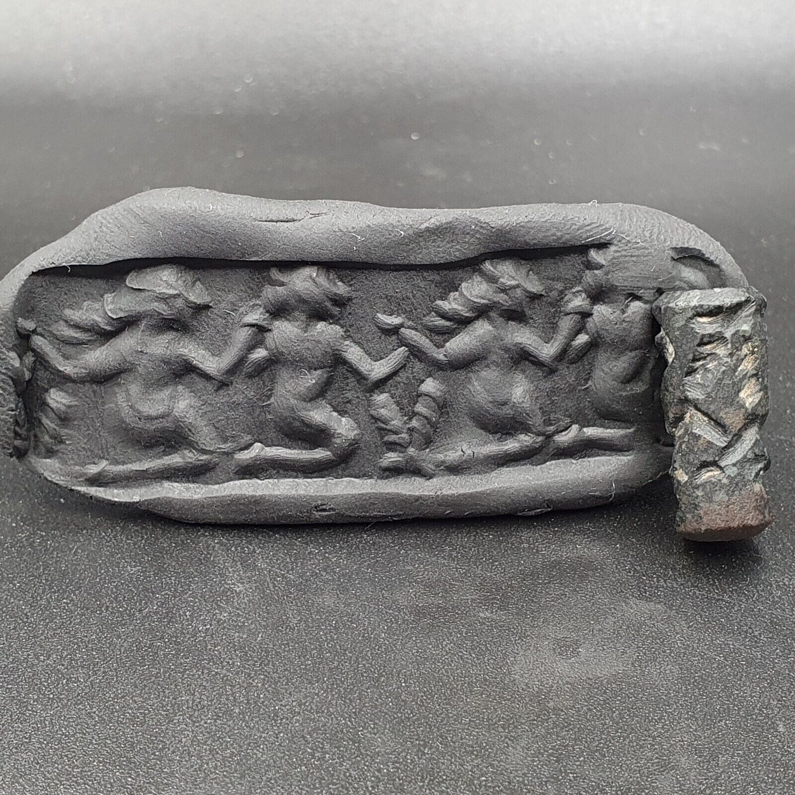 Babylonian Era Rare Ancient Old Mesopotamian Intaglio Cylinder Seal Bead