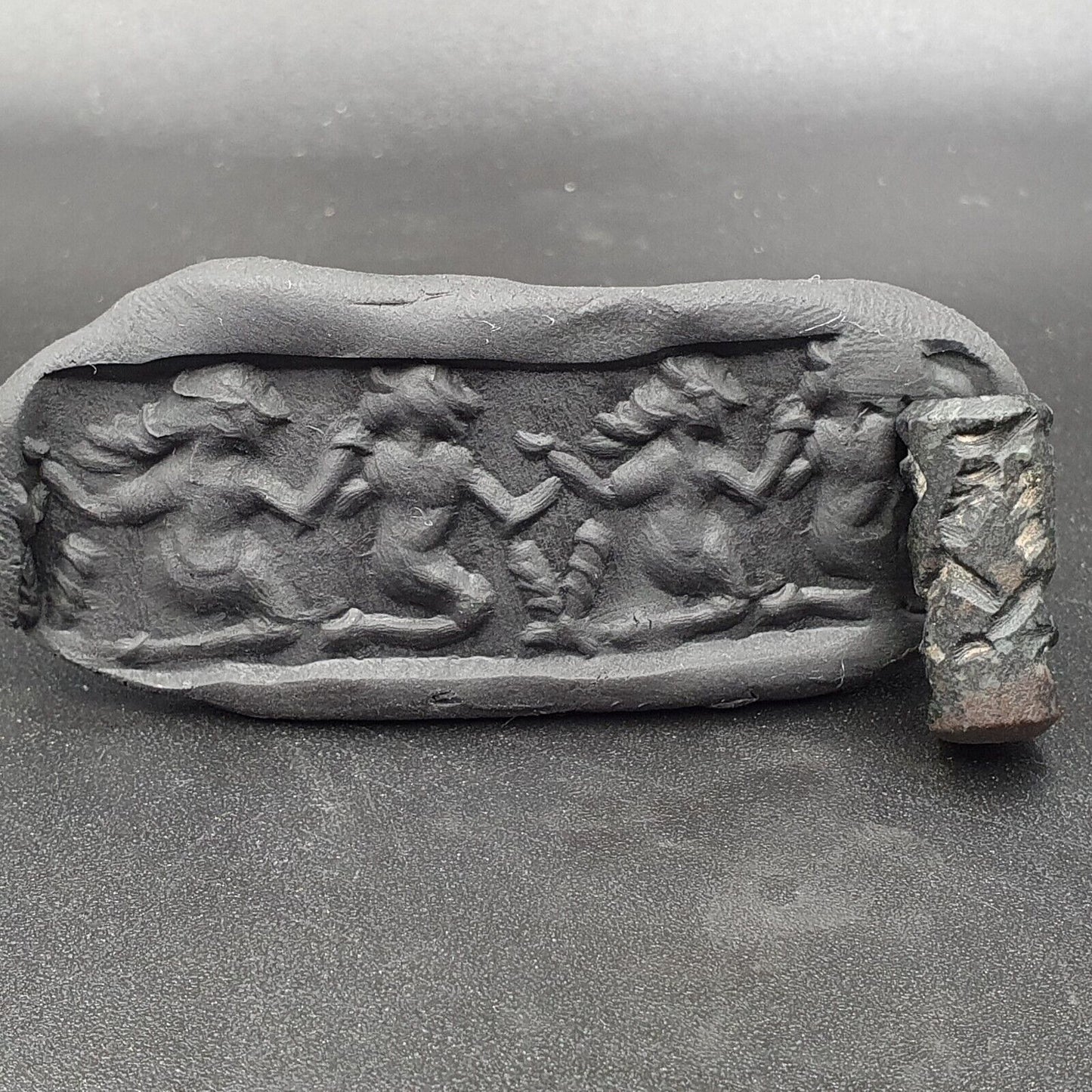 Babylonische Ära Seltene alte mesopotamische Intaglio-Zylindersiegelperle