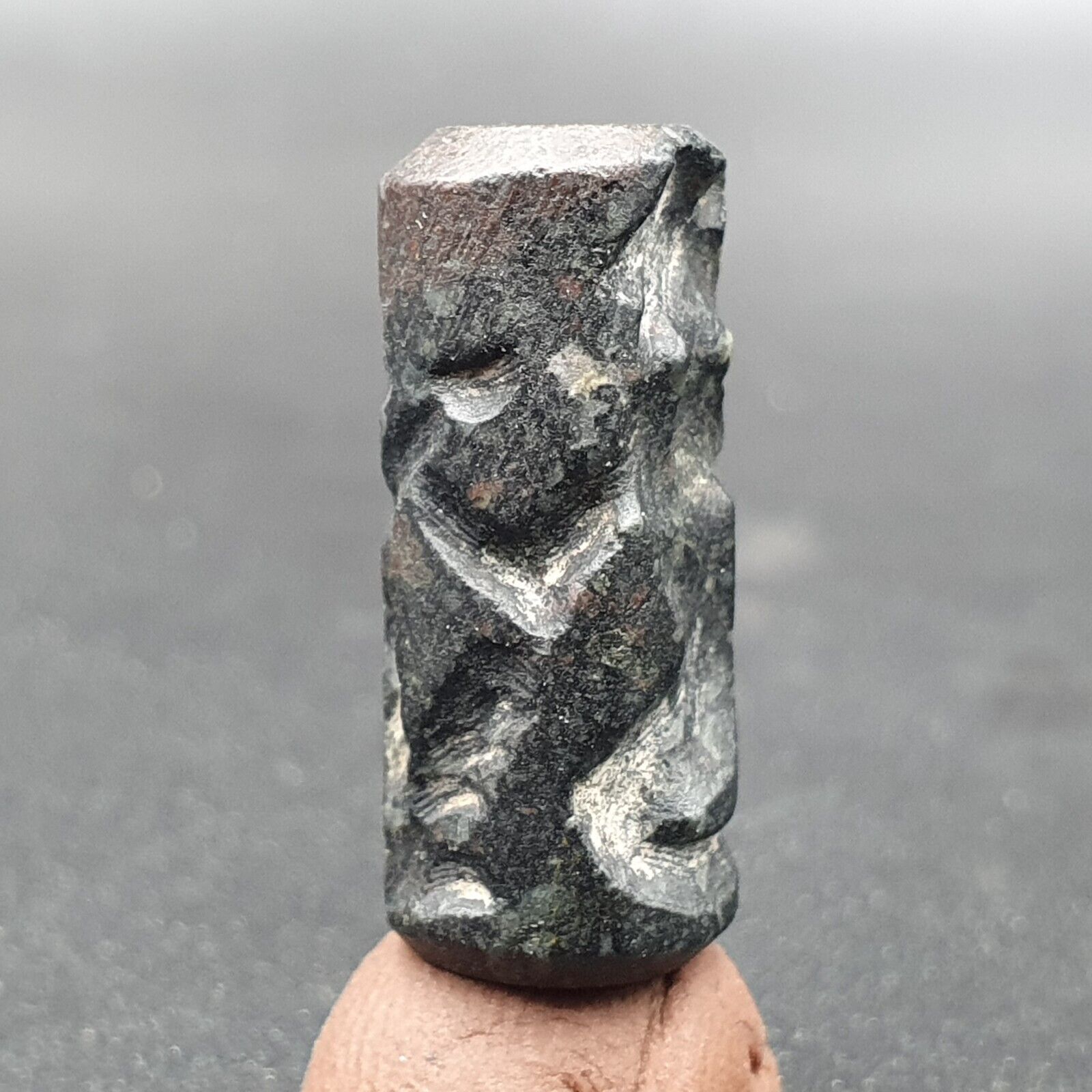 Babylonian Era Rare Ancient Old Mesopotamian Intaglio Cylinder Seal Bead