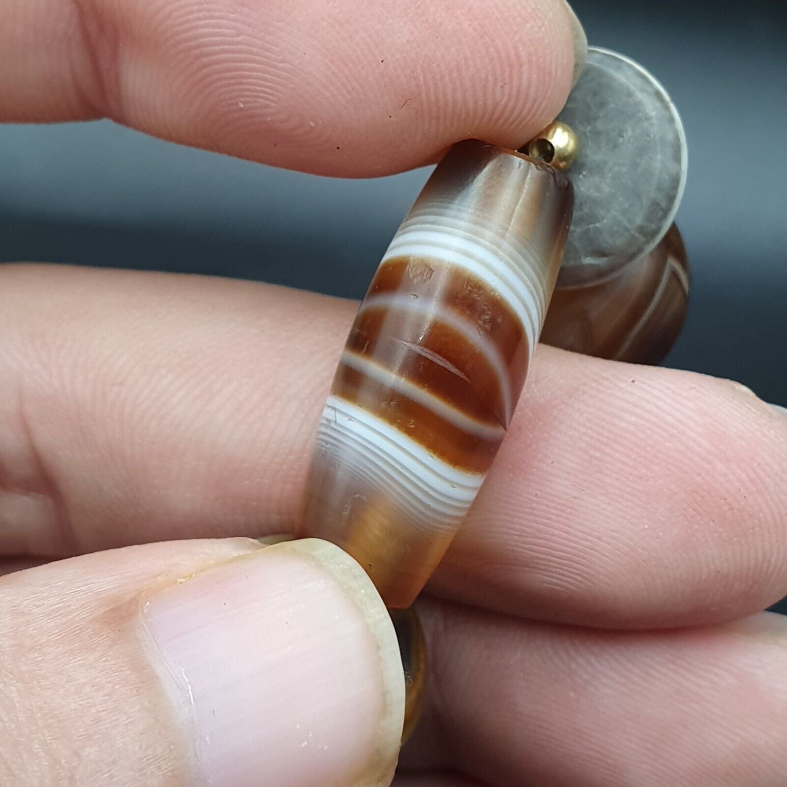 Ancient beads Indo Tibetan Banded Agate Sulamani beads Dzi beads Himalayan mala