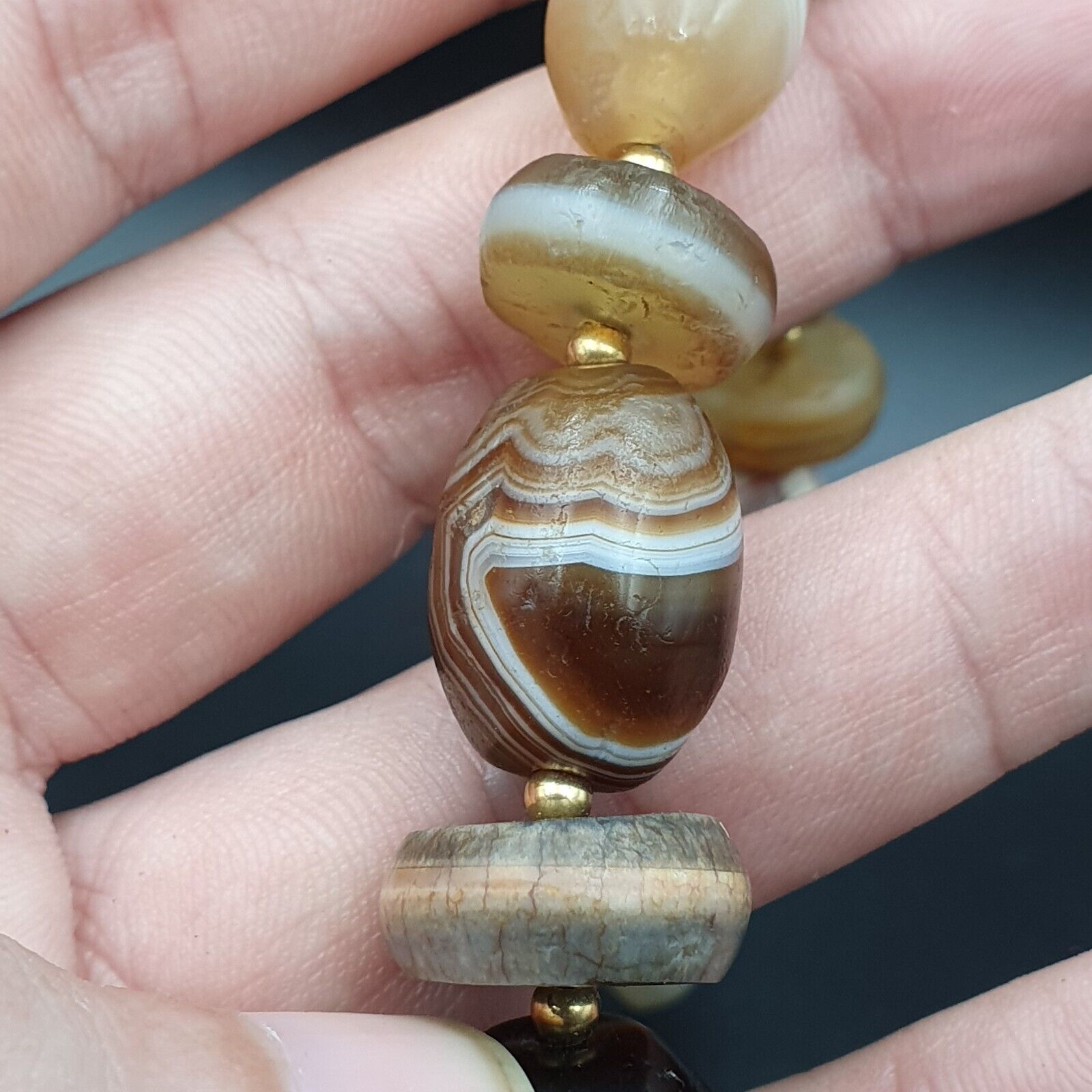 Ancient beads Indo Tibetan Banded Agate Sulamani beads Dzi beads Himalayan mala