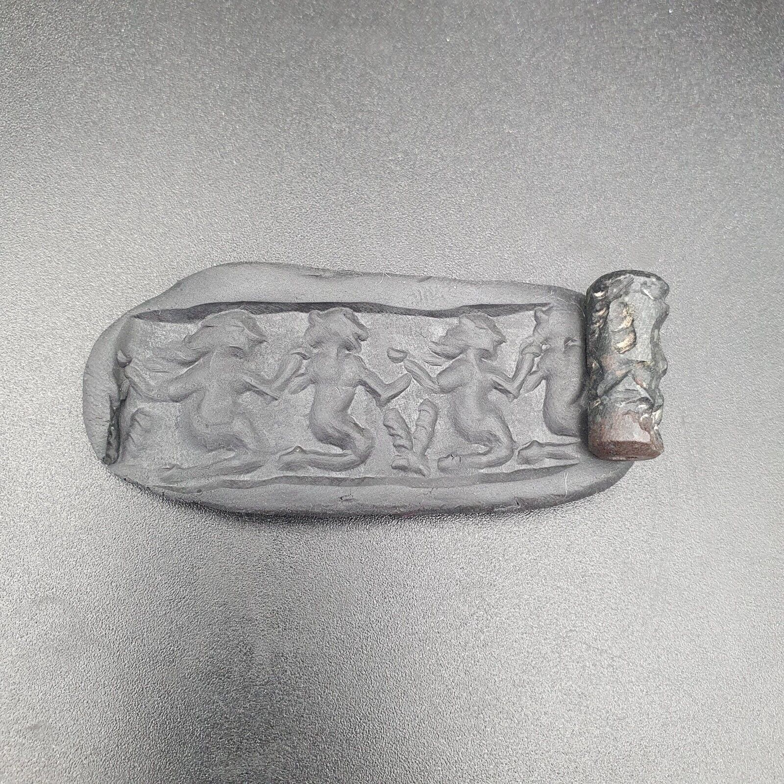 Babylonian Era Rare Ancient Old Mesopotamian Intaglio Cylinder Seal Bead