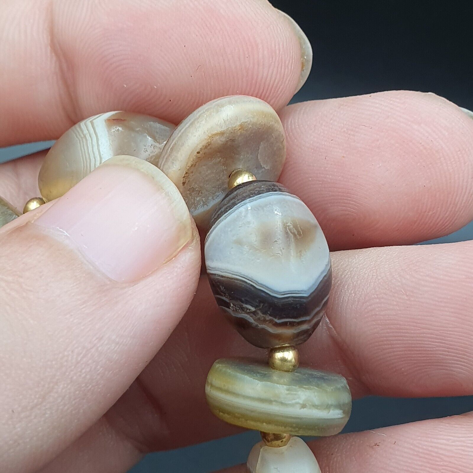 Ancient beads Indo Tibetan Banded Agate Sulamani beads Dzi beads Himalayan mala