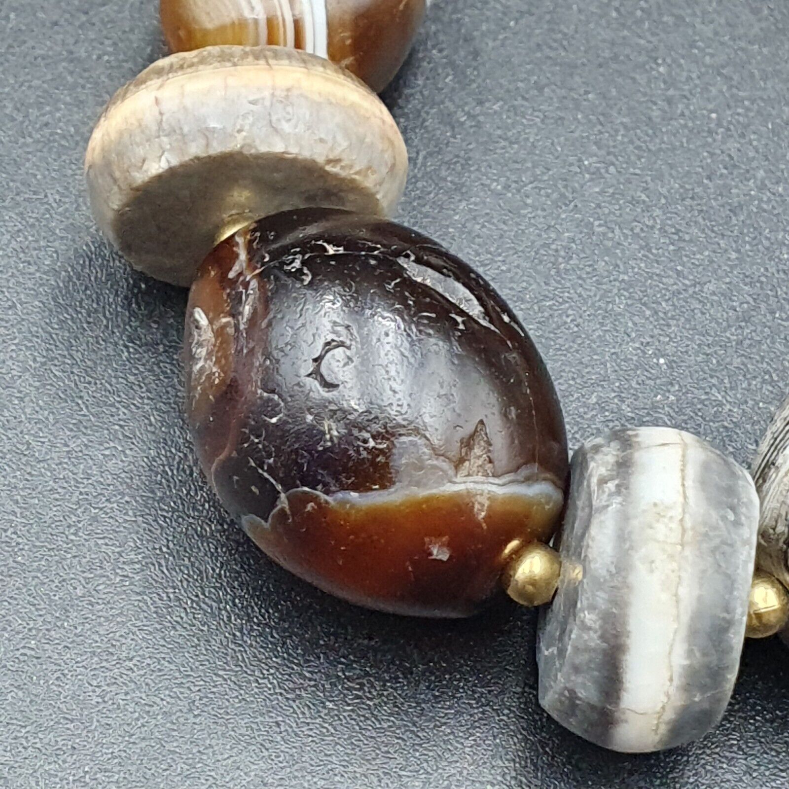 Ancient beads Indo Tibetan Banded Agate Sulamani beads Dzi beads Himalayan mala