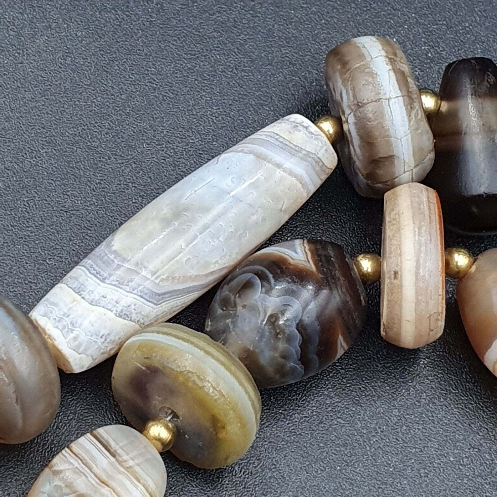 Ancient beads Indo Tibetan Banded Agate Sulamani beads Dzi beads Himalayan mala