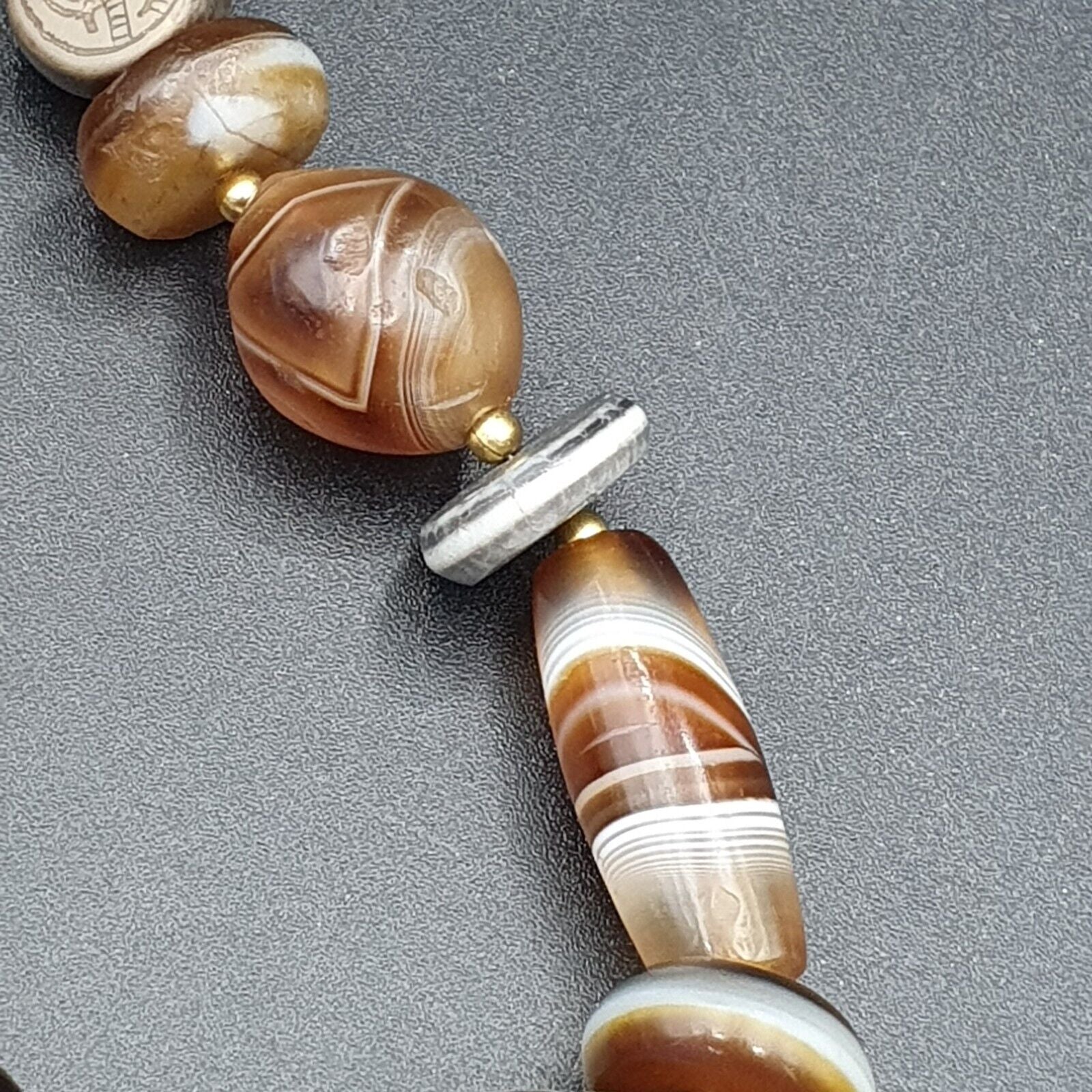 Ancient beads Indo Tibetan Banded Agate Sulamani beads Dzi beads Himalayan mala
