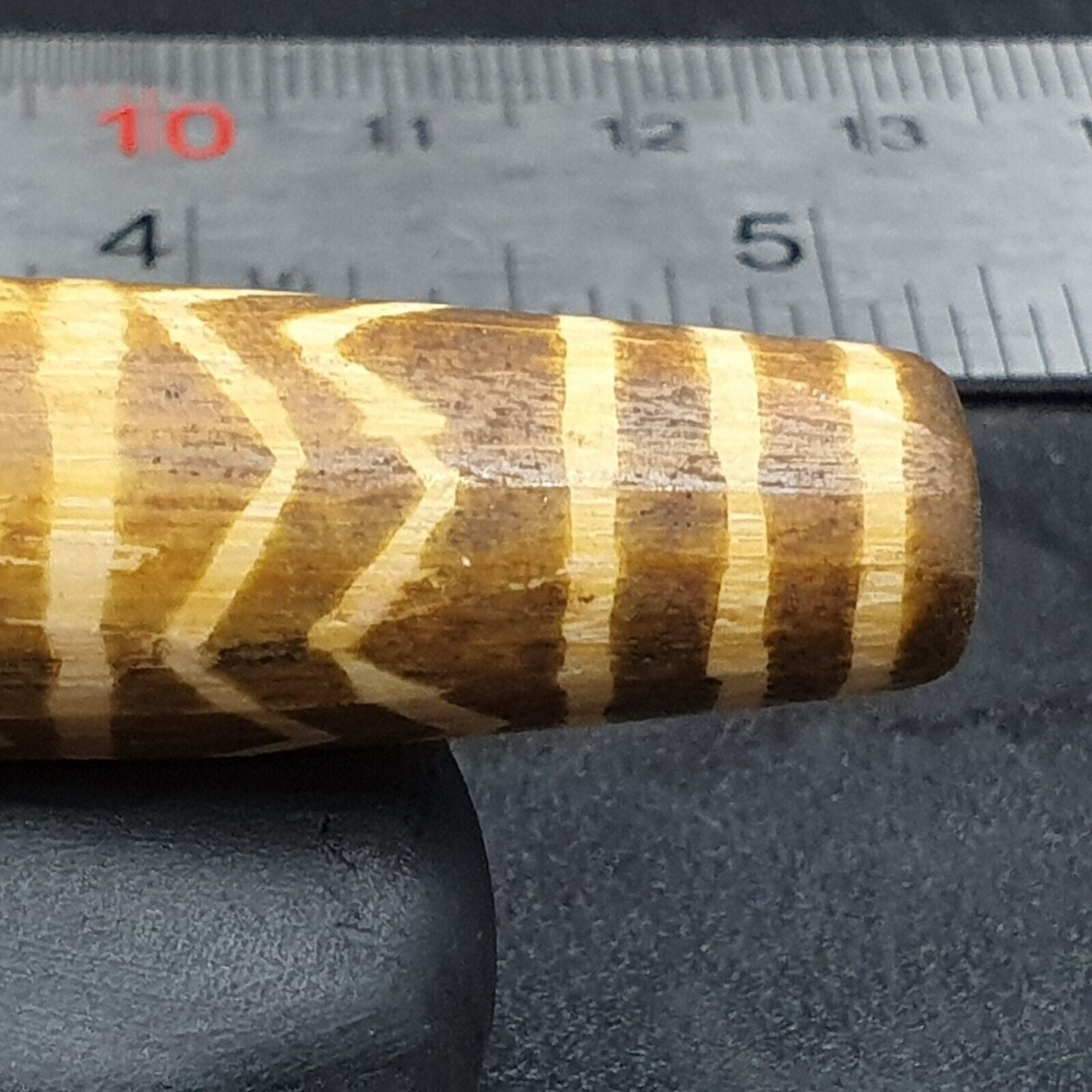 South Asian Burmese 60mm Old Pumtek petrified Wood Bead Beautiful pattern