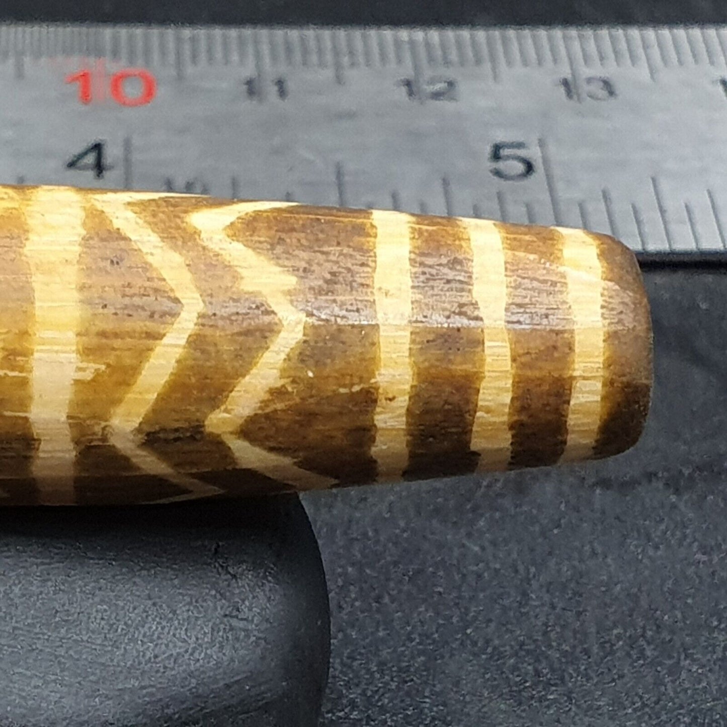 南亞緬甸 60 毫米老 Pumtek 石化木珠美麗圖案
