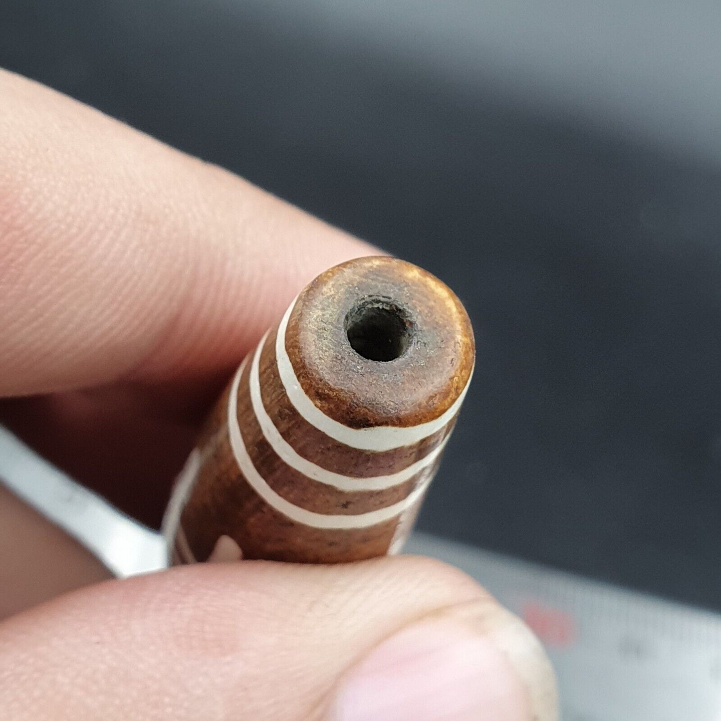 南亞緬甸 55 毫米老 Pumtek 石化木珠