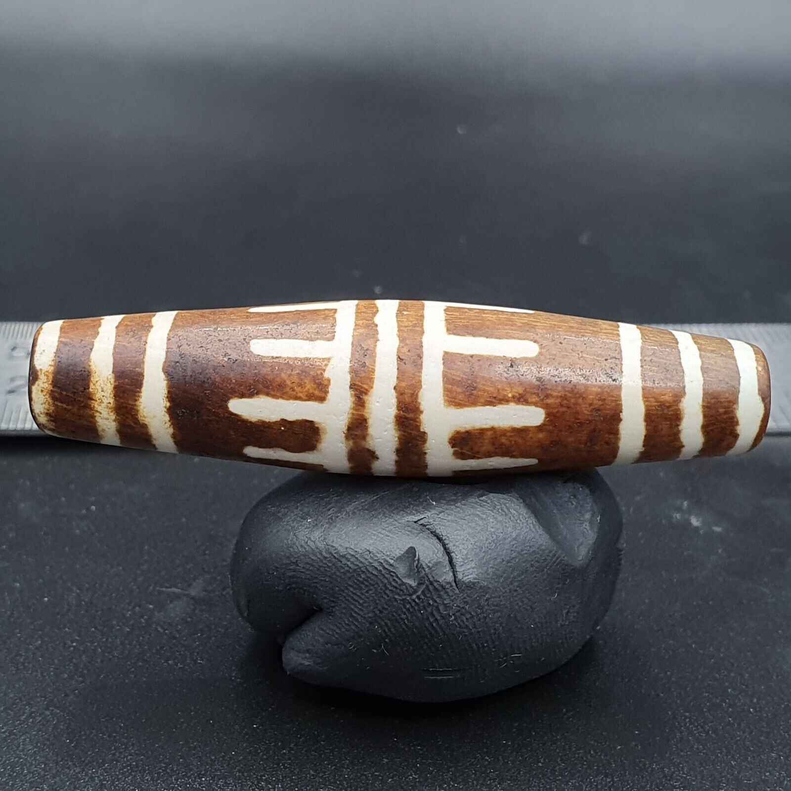 South Asian Burmese 55mm Old Pumtek petrified Wood Bead