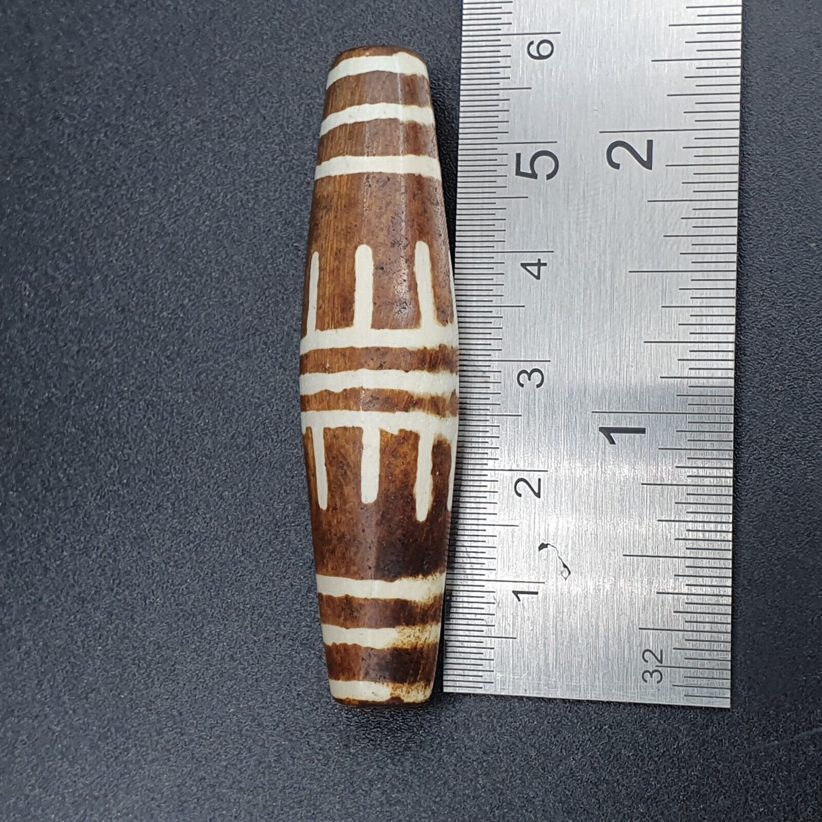 South Asian Burmese 55mm Old Pumtek petrified Wood Bead